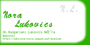nora lukovics business card